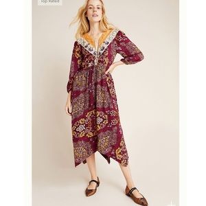 NWT Anthropologie Meredith Embroidered Maxi Dress
